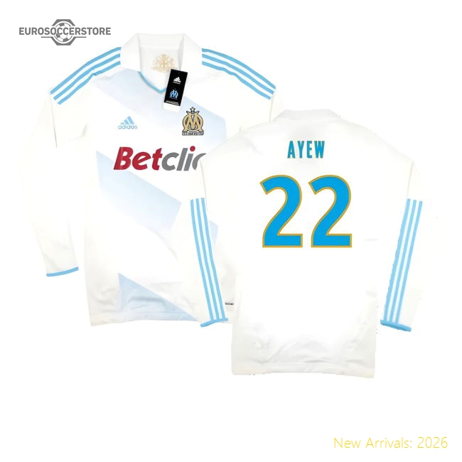 Marseille 2011-12 Player Spec Long Sleeve Home Shirt ((Excellent) L) (Ayew 22)-PitchVibe Kits